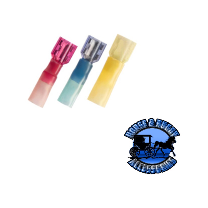 UP-98174 16-14 AWG .250 Tab CS Fully Insulated Heat Shrink FM Disconnect – Blue, 10 Pcs.