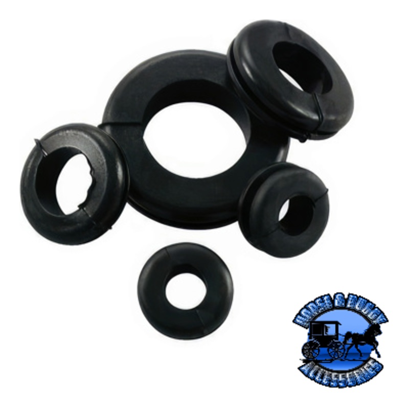 UP-98249 1 Mounting Hole Black Vinyl Grommet, 4 Pcs.