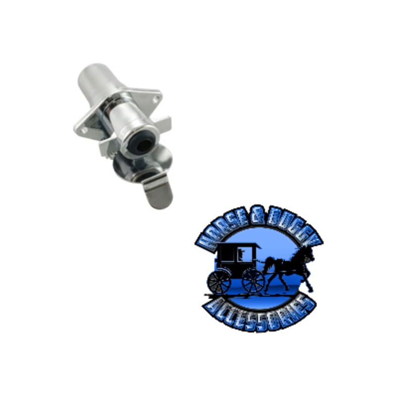 UP-98405 4-Pole Round M/FM Chrome Metal Trailer Plug Connector, 1 Set.