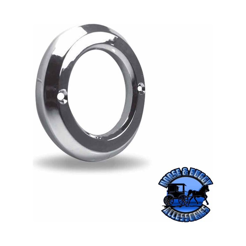 TBEZ-2CH3 2 Screw On Round Bezel  Chrome ABS Plastic