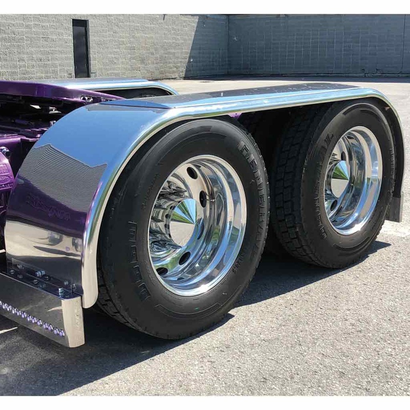 TFEN-F10 142 The Boss Smooth Straight Drop full Fenders  14 Gauge | Mirror Shine Stainless Steel