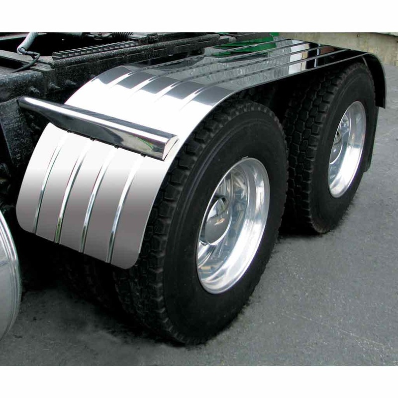 TFEN-F21 120 4 Ribbed Full Fenders  16 Gauge | Mirror Shine Stainless Steel