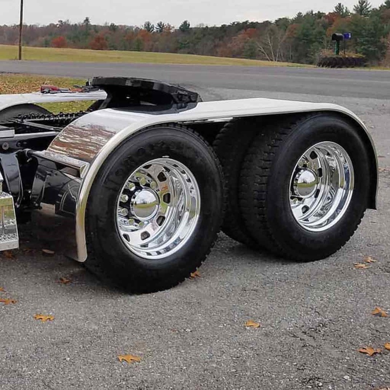 TFEN-F33 142 The Boss Smooth Straight Drop full Fenders  14 Gauge | Mirror Shine Stainless Steel