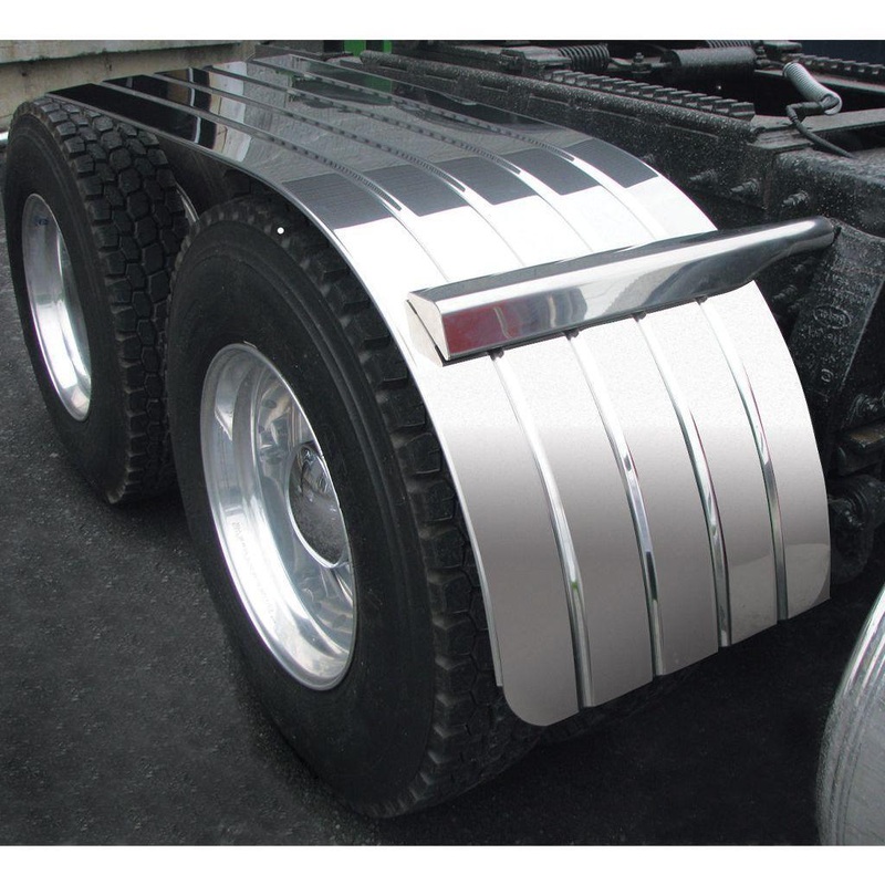 TFEN-H34 66 4 Ribbed Half Fenders  16 Gauge | Mirror Shine Stainless Steel
