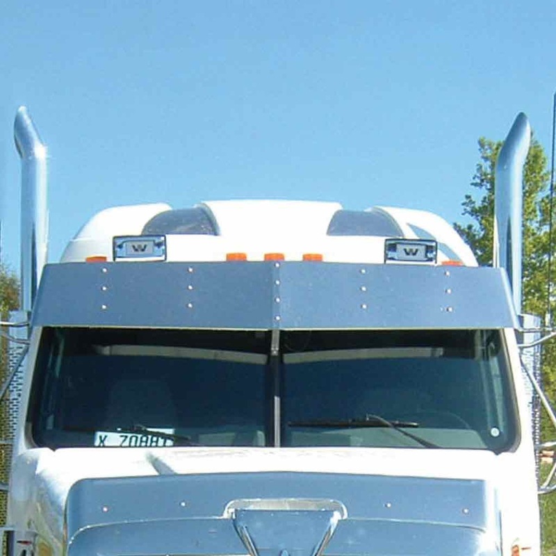 TSUN-W1 13 1/2 Western Star CONSTELLATION 13.5 Flat Top Sun Visor (1998+ Except 2006)  Door Mounted Mirrors | Blank