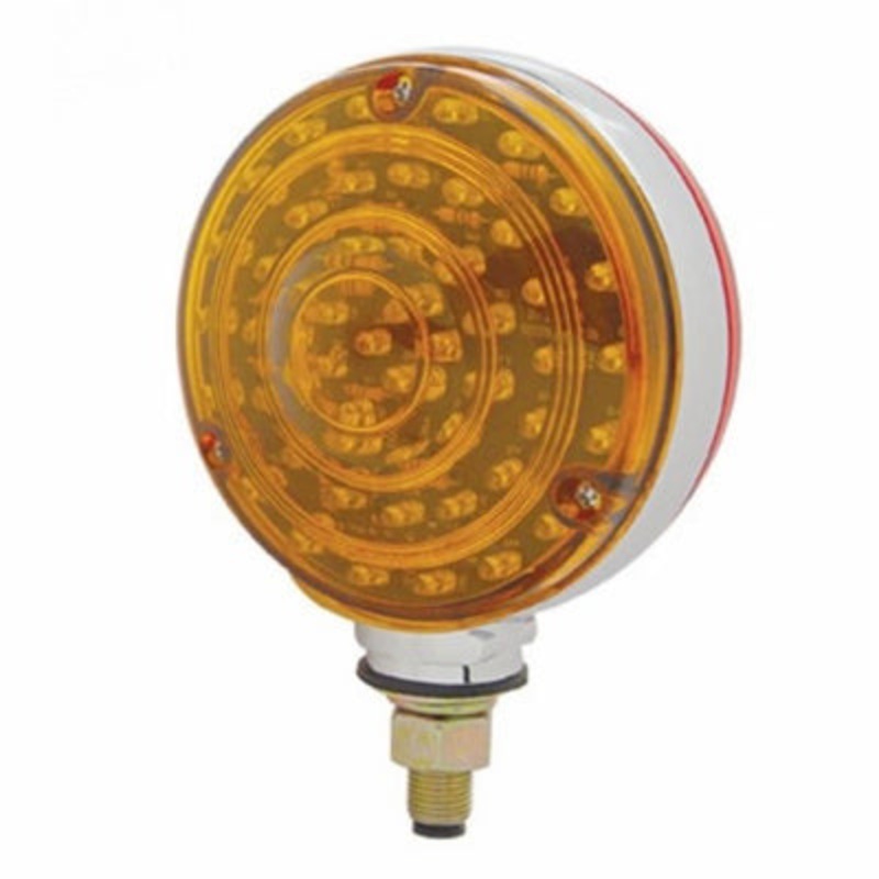 UP-38113 88 LED Single Stud Double Face Turn Signal Light – Amber & Red LED/Amber & Red Lens