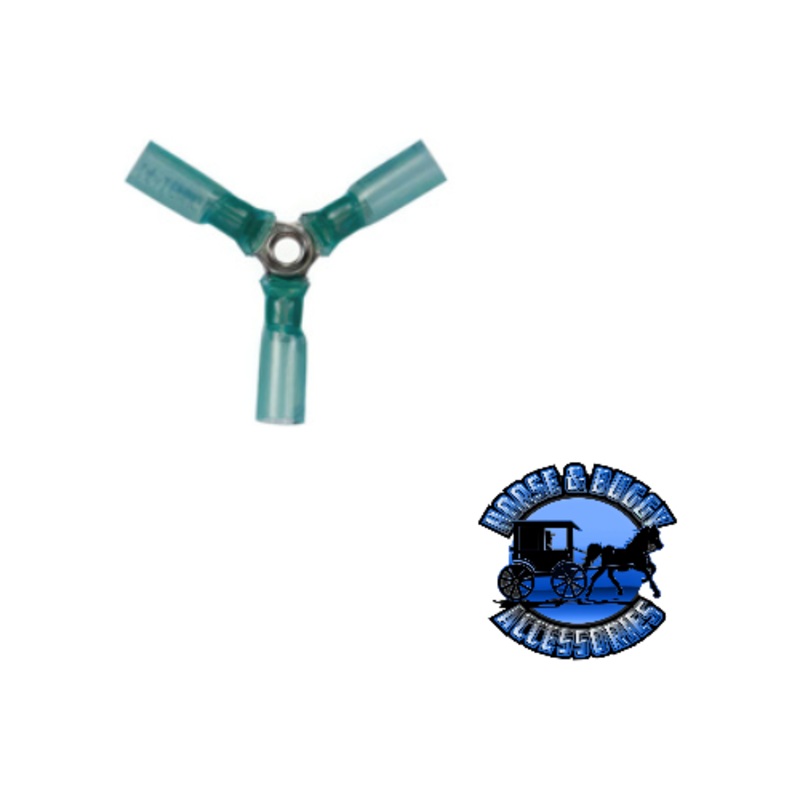 UP-98181 16-14 AWG 3-Way (Y) CS Heat Shrink Connector – Blue, 5 Pcs.