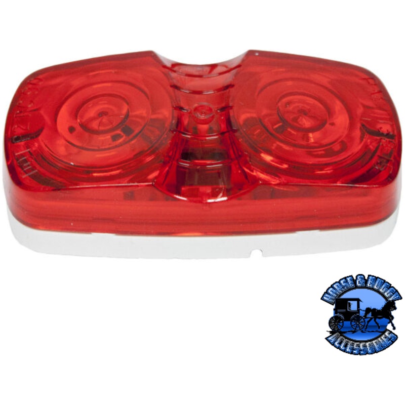 138R Incandescent Marker/ Clearance, PC-Rated, Rectangular, Double Bulls-Eye, 4X2, red, poly bag