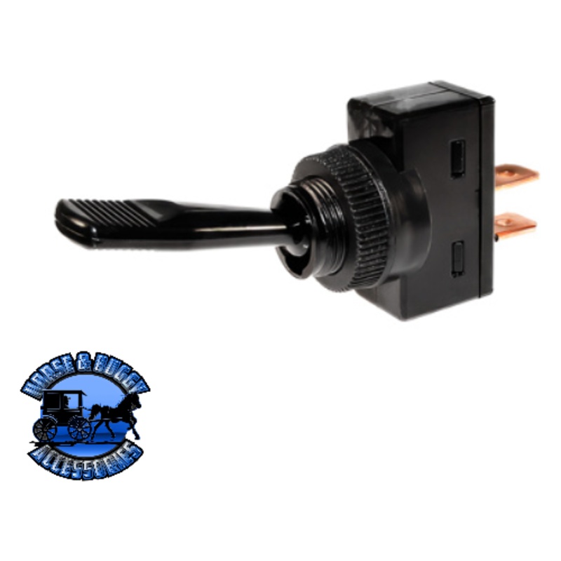 UP-98355 Black Non-Illum Toggle 20 Amp 12V S.P.S.T. Momentary On/Off 1 Pc.