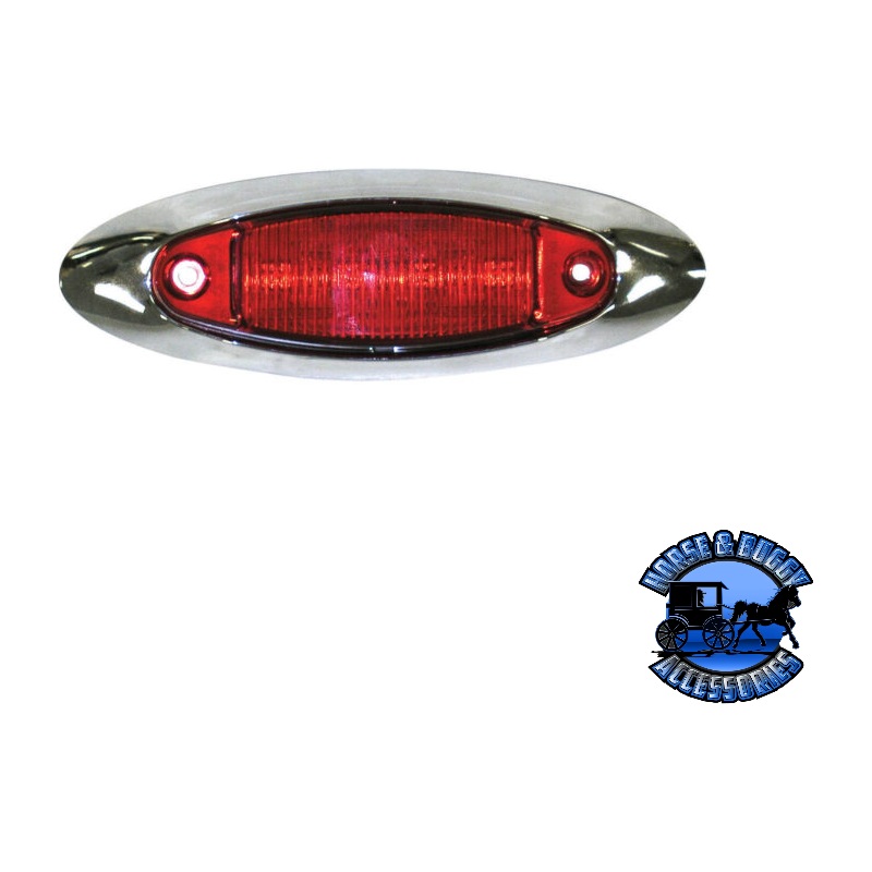 178XR-MV 4.75×1.50 Red LED Marker/ Clearance, Oblong, w/ Chrome Bracket, Multi-volt