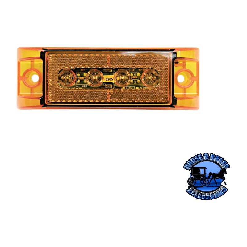 188A 6×2 Amber LED Marker/ Clearance, P2, Rectangular