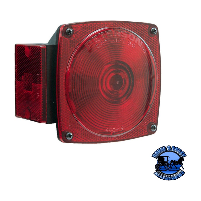 440L 4.5×4.75 Red Incandescent Combination, Thin Line, Under 80, w/ License Light