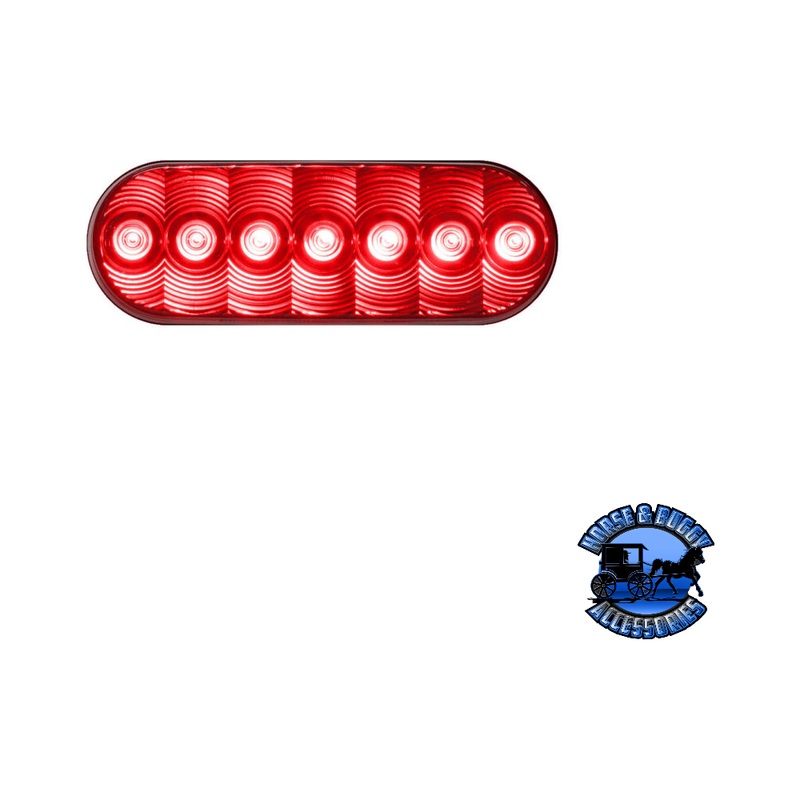 M820R-7 6.5×2.25 LED Stop/Turn/Tail, Oval, AMP, Grommet-Mount