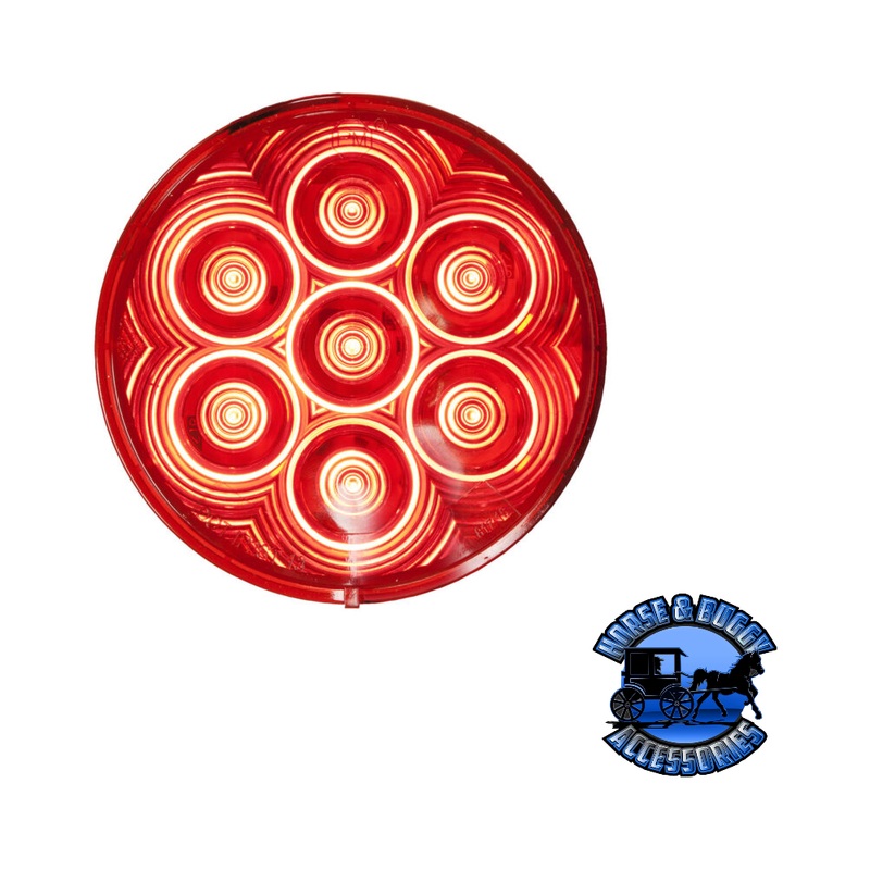 M817R-7 4 Red LED Stop/Turn/Tail, Round, AMP, Grommet-Mount, Bulk Pack