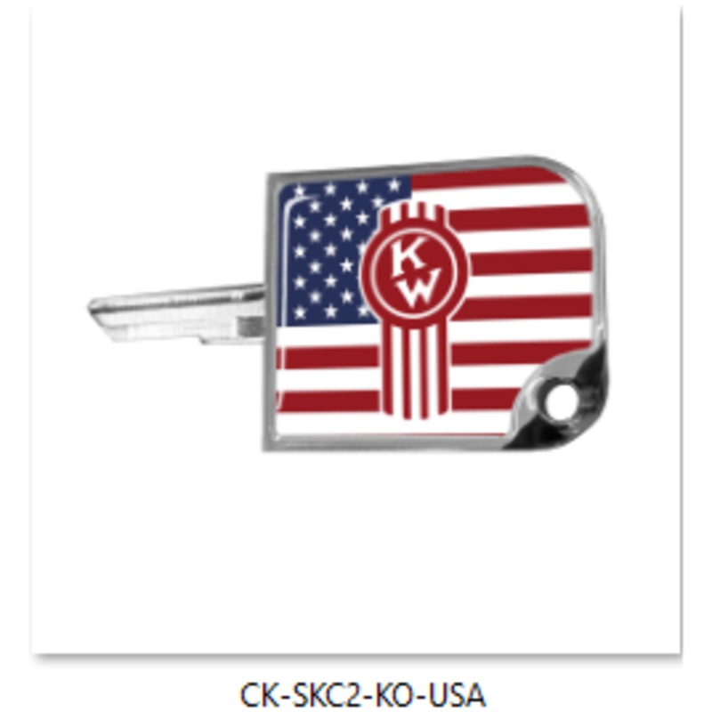 CK-SKC2-KO-USA Rectangular Small Key Cover, KW Old Logo – US Flag Red/Chrome