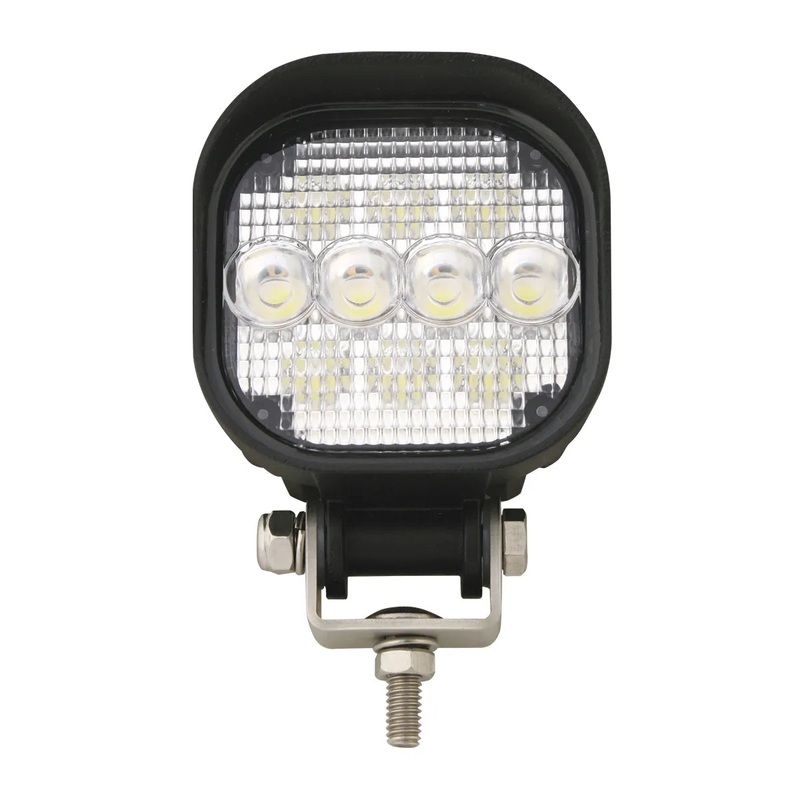 3.5 SQUARE 10-LED WORK LIGHT, BLACK HOUSING W/ VISOR, 9~36V
