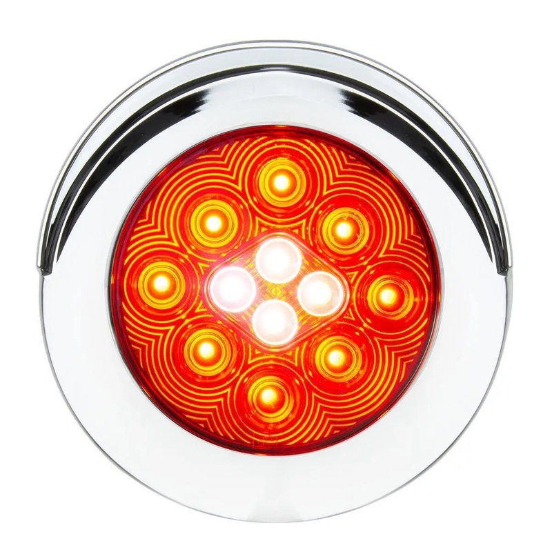 4 FLEET COMBO LED TAIL & BACKUP LIGHT 9 RED/4 WHITE FLANGE W/CR. V-BEZEL