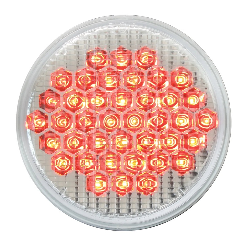 4 HIGH COUNT LED LIGHT, RED/CLEAR
