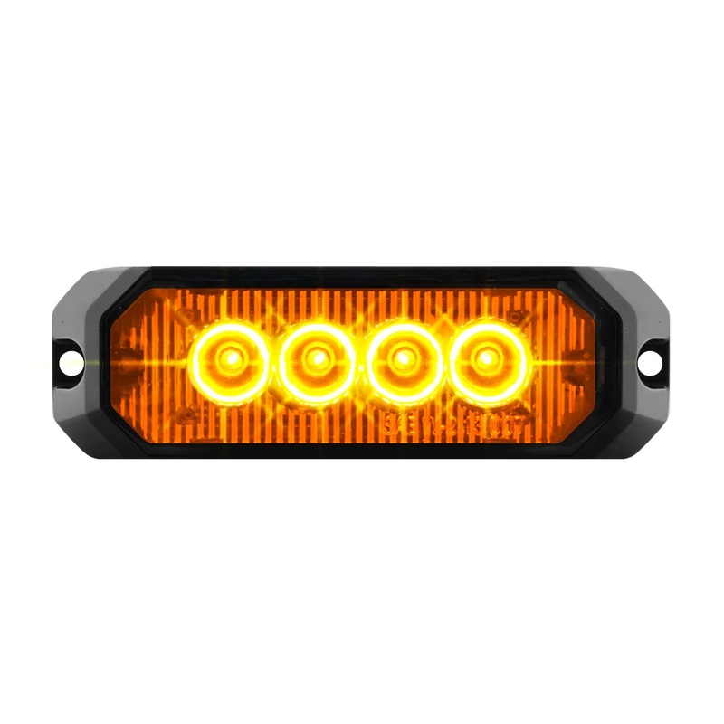 4  MEDIUM RECTANGULAR HIGH POWER LED STROBE LIGHT, AMBER/AMBER