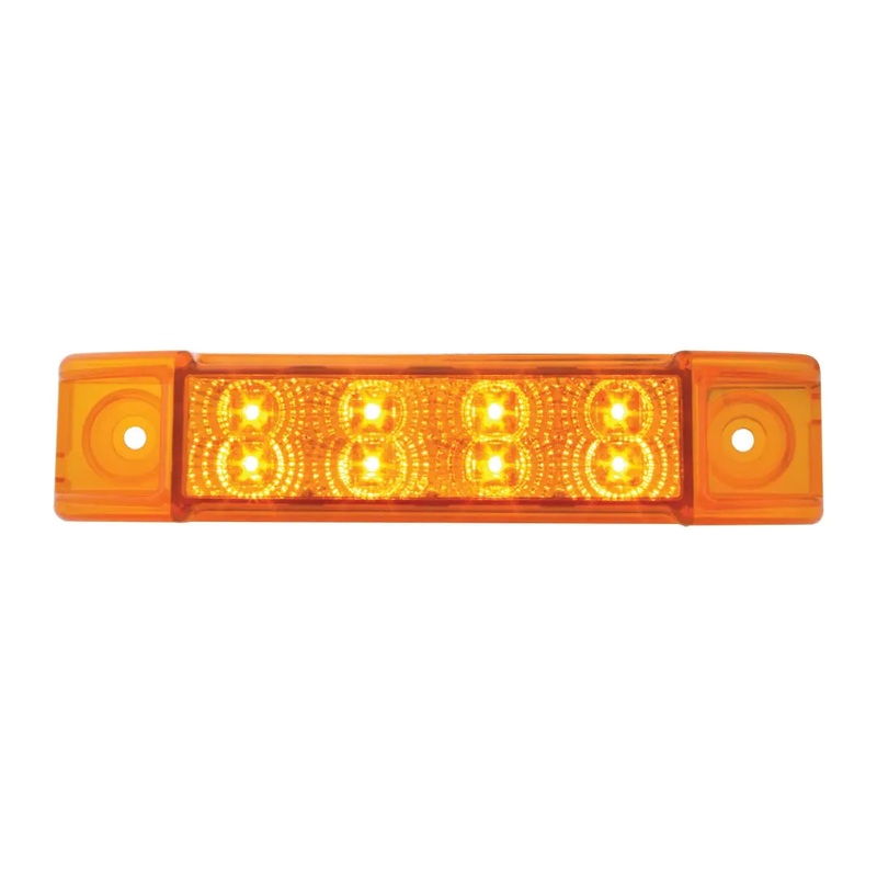 6L RECT. SPYDER AMBER/AMBER 8-LED MARKER/CLEARANCE LIGHT