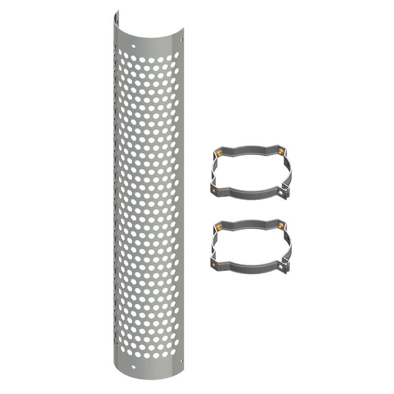 HSK06-048-5103 6 Circle Perforated Heat Shield – Chrome