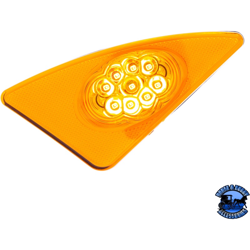 9 LED COMPETITION SERIES FENDER LIGHT FOR 2007-2017 KENWORTH T660 (Choose Side) (Choose Lens)