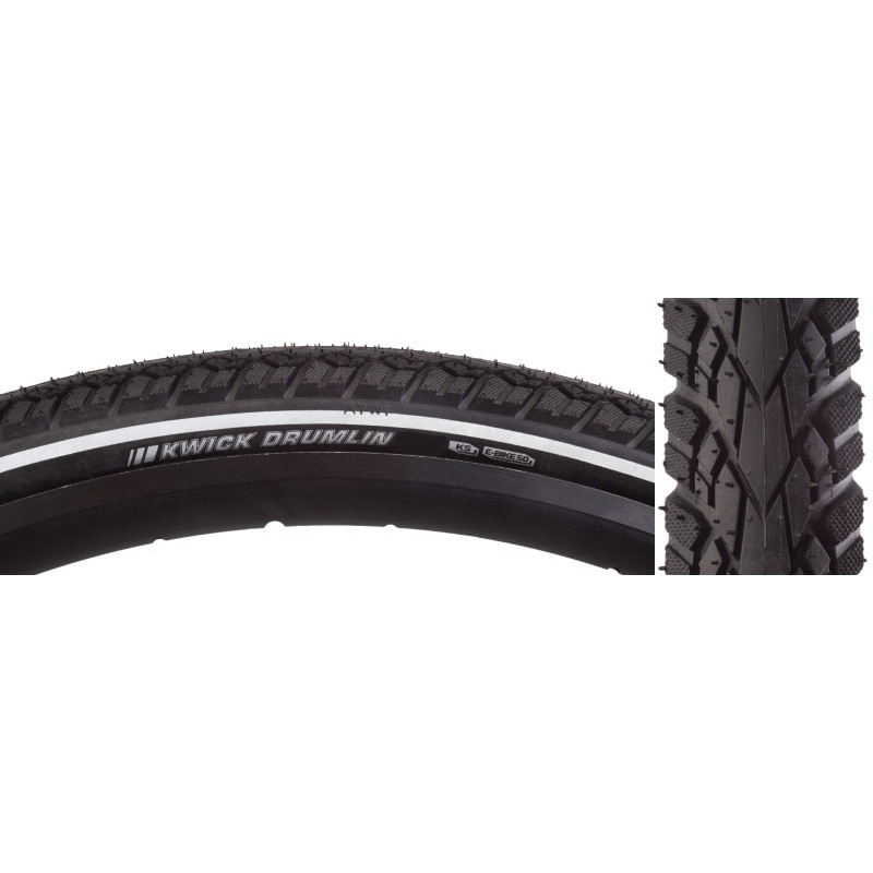 Kwick Drumlin Tire – 700 x 40 Clincher Wire Black/Reflective 60tpi