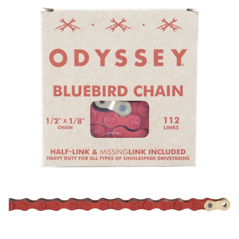 Bluebird Chain – Single Speed 1/2 x 1/8 112 Links Red