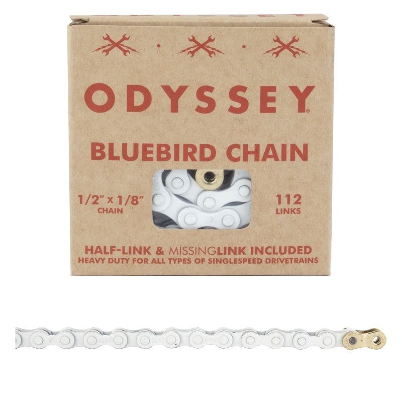 Bluebird Chain – Single Speed 1/2 x 1/8 112 Links White