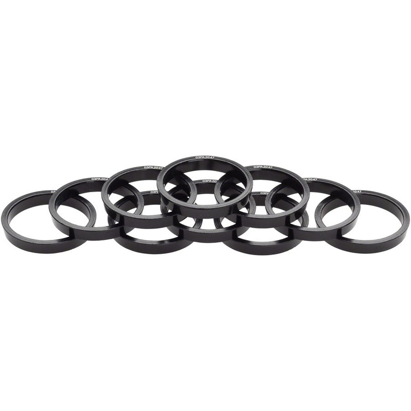 Tapered Headset Stack Spacer – 28.6 5mm Aluminum BLK Bag of 10