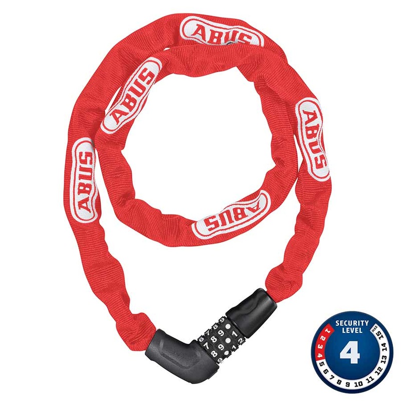 Steel-O-Chain 5805C Chain with combination lock 5mm x 75cm (5mm x 2.5) Red