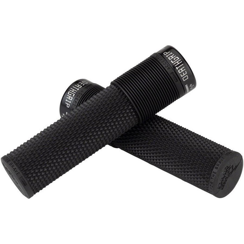 Deathgrip Bike Handlebar Grips – Black, Lock-On, Thin, Race Edition