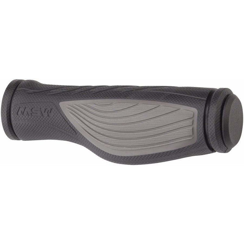 Ergonomic (EFG-100) Bike Handlebar Grips – Black/Gray,