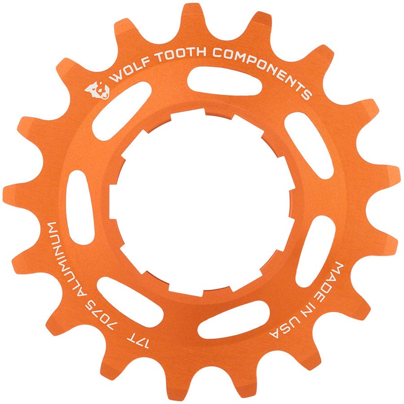 Single Speed Aluminum Cog – 17t Compatible 3/32 Chains Orange