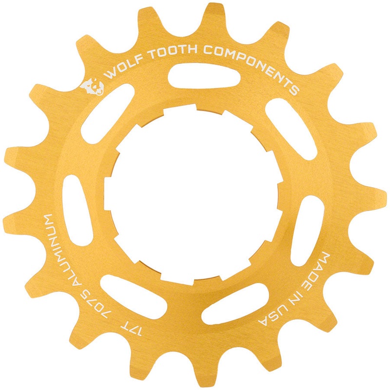 Single Speed Aluminum Cog – 17t Compatible with 3/32 Chains Gold