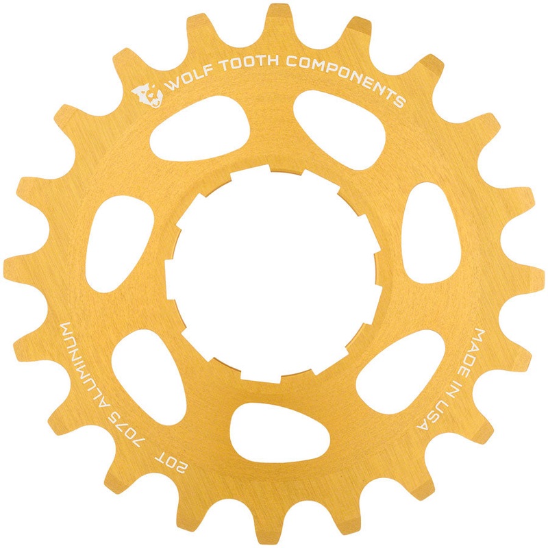 Single Speed Aluminum Cog – 20t Compatible with 3/32 Chains Gold