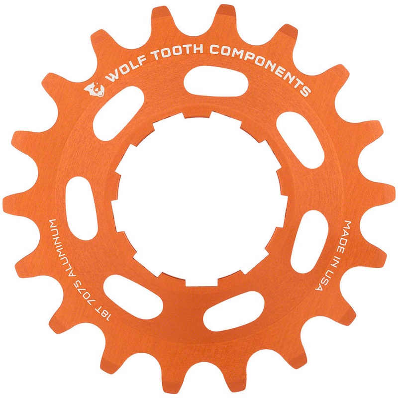 Single Speed Aluminum Cog – 18t Compatible 3/32 Chains Orange