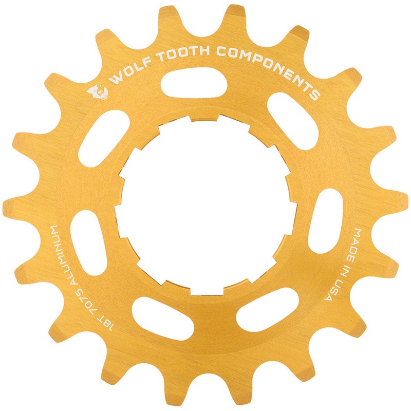 Single Speed Aluminum Cog – 18t Compatible with 3/32 Chains Gold