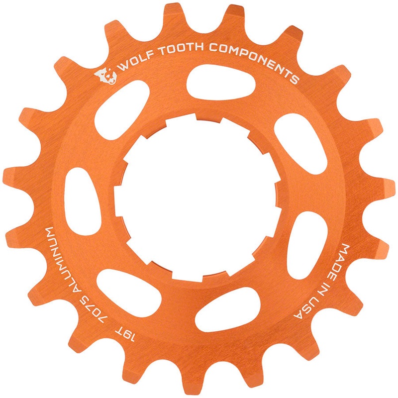 Single Speed Aluminum Cog – 19t Compatible 3/32 Chains Orange