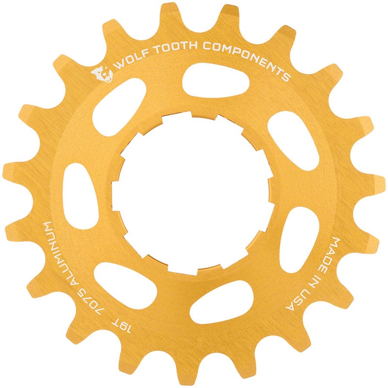 Single Speed Aluminum Cog – 19t Compatible with 3/32 Chains Gold