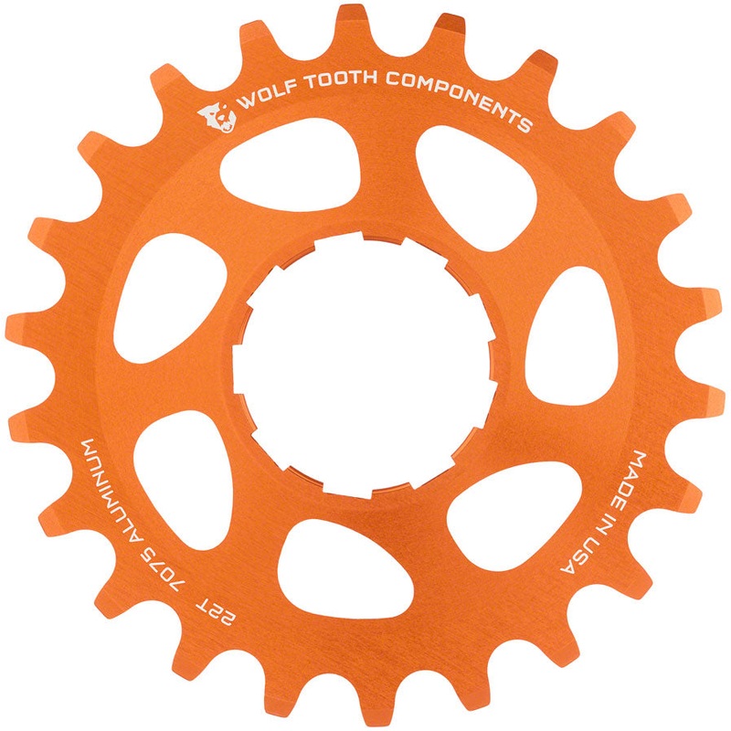 Single Speed Aluminum Cog – 22t Compatible 3/32 Chains Orange