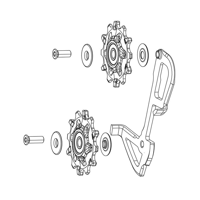 GX 1X11/Force1/Rival1 Type 2.1 Rear Derailleur Pulley Kit Long Cage Assembly