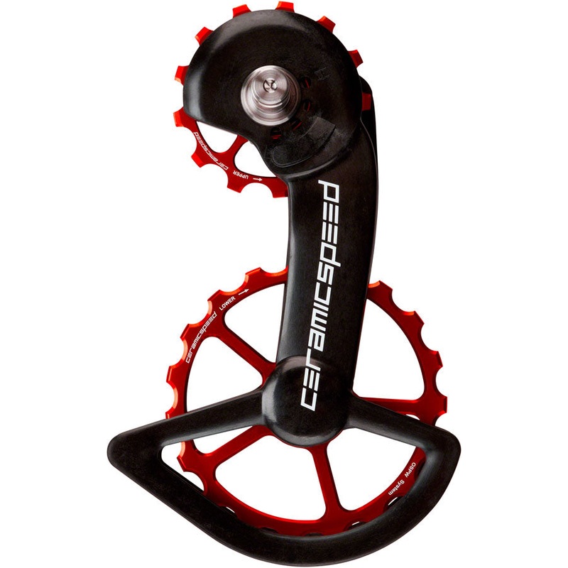 OSPW Pulley Wheel System Shimano 9100/9150 8000 SS/8050 SS – Coated Races Alloy Pulley Carbon Cage Red