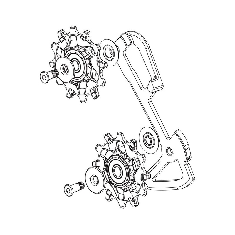 EX1 Rear Derailleur Pulley and Inner Cage Assembly – 8-Speed Black