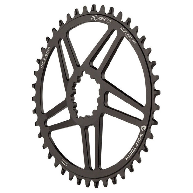 Elliptical Direct Mount Chainring – 40t SRAM Direct Mount 6mm Offset Drop-Stop Flattop Compatible BLK
