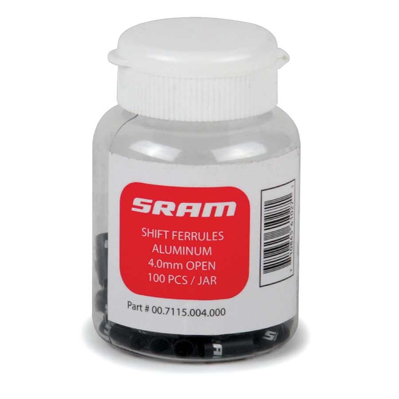Shift Cable Housing Ferrules 4mm Open Black 100-count Jar