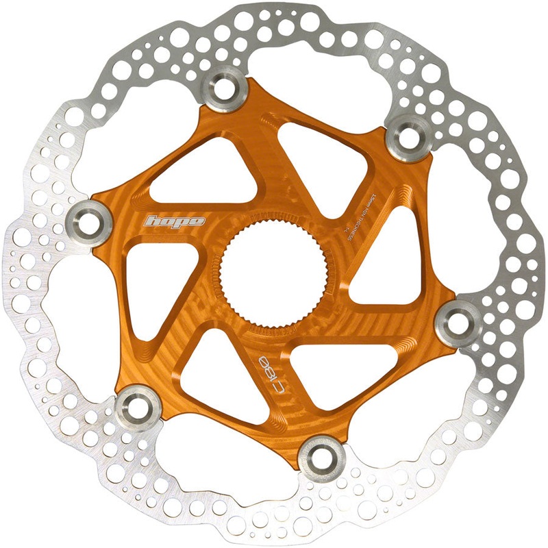MTB Floating Centre-Lock Disc Brake Rotor – 180mm Center-Lock Orange