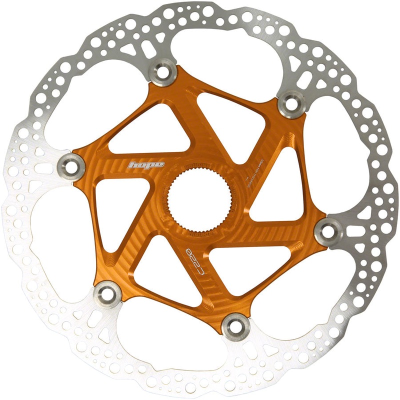 MTB Floating Centre-Lock Disc Brake Rotor – 220mm Center-Lock Orange