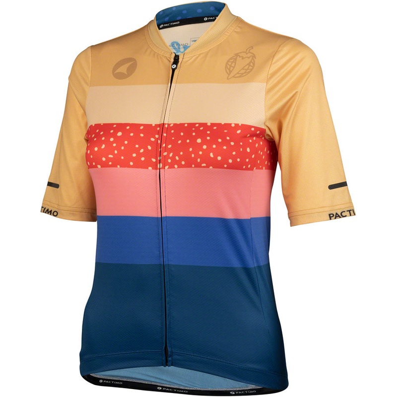 Team Polytone Womens Jersey – Goldenrod Dark Blue w/ Stripes Medium