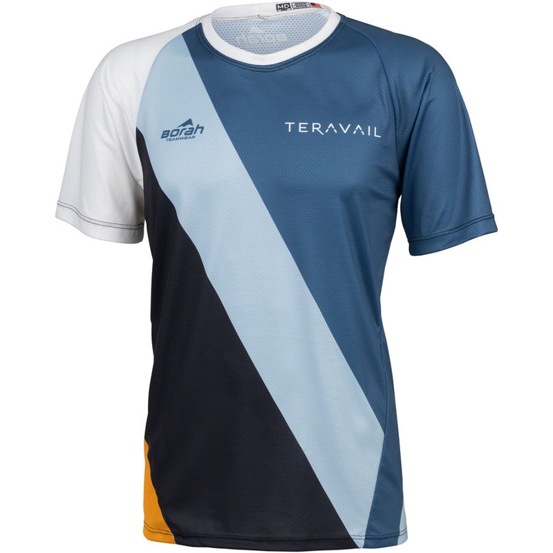 Waypoint Mens MTB Jersey – White Blue Lite Blue Black Gold X-Large